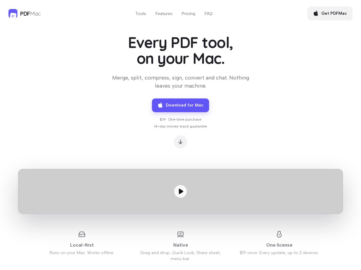 Landing-page snapshot of pdfmac.app