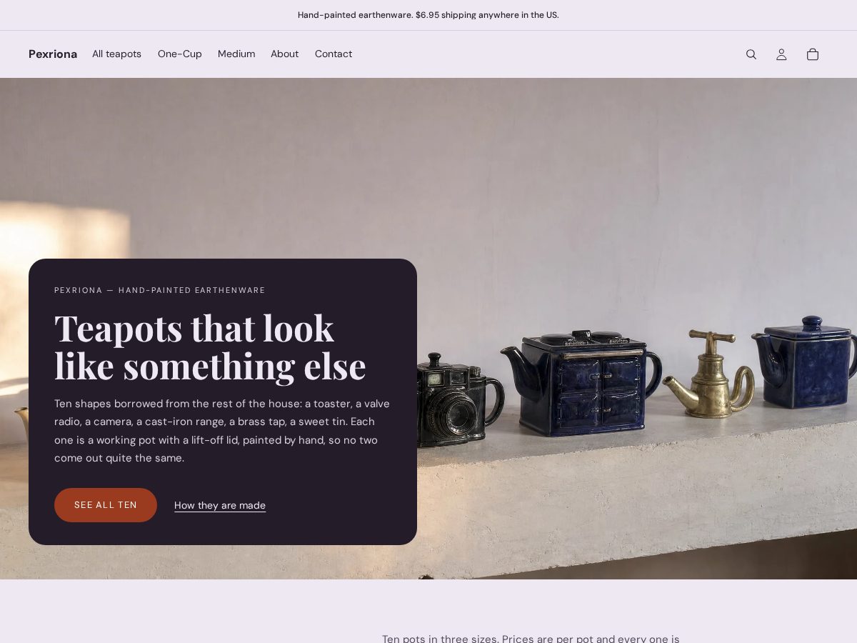 Landing-page snapshot of pexriona.com
