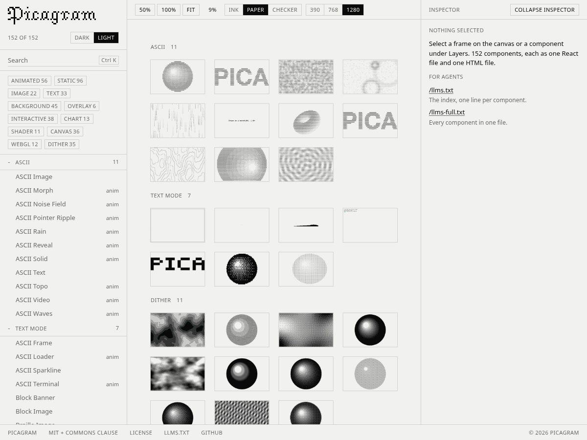 Landing-page snapshot of picagram.dev