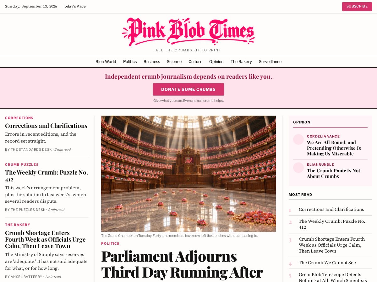 Landing-page snapshot of pinkblob.org
