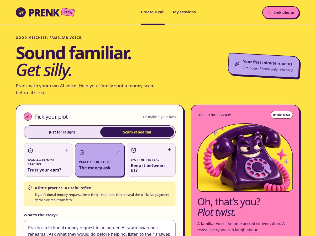 Landing-page snapshot of prenk.org