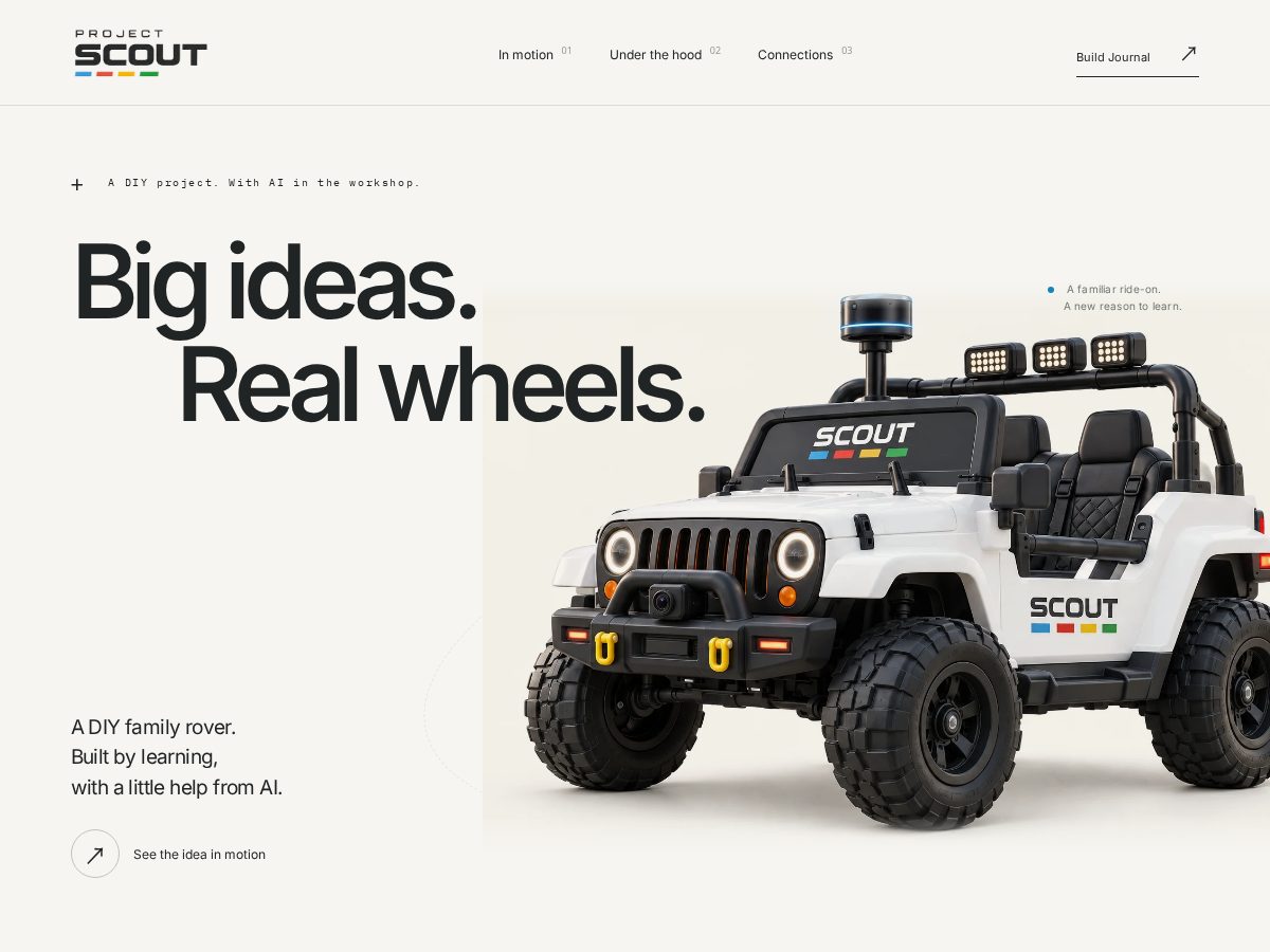 Landing-page snapshot of projectscout.diy