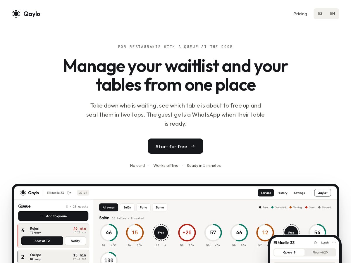 Landing-page snapshot of qaylo.app