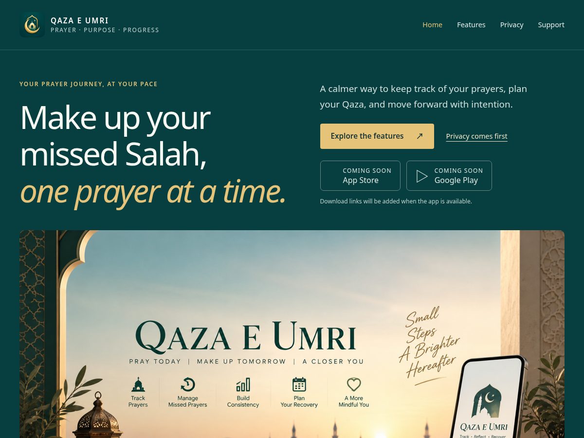 Landing-page snapshot of qazaeumri.app
