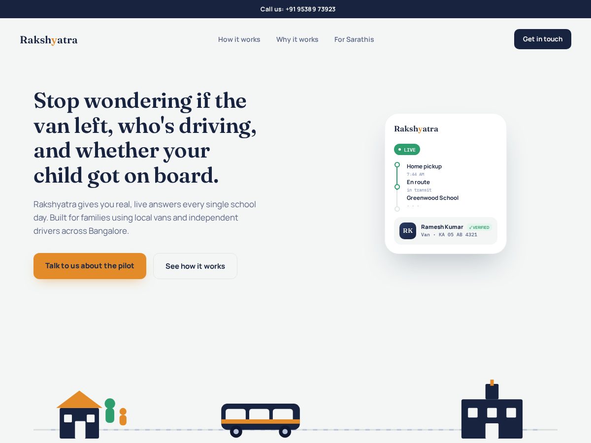 Landing-page snapshot of rakshyatra.com