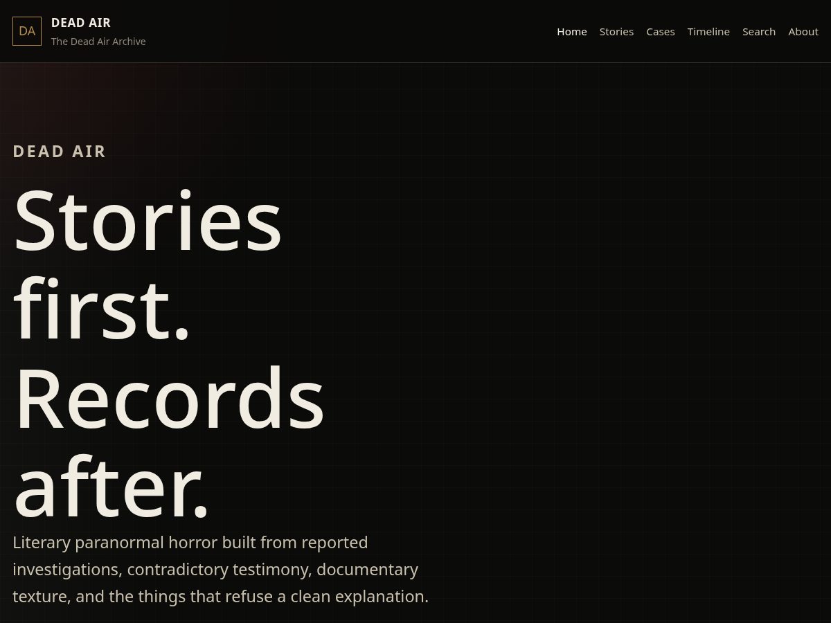 Landing-page snapshot of readdeadair.com