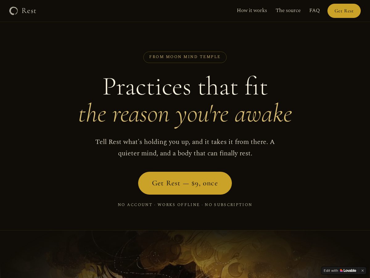 Landing-page snapshot of restapp.dev