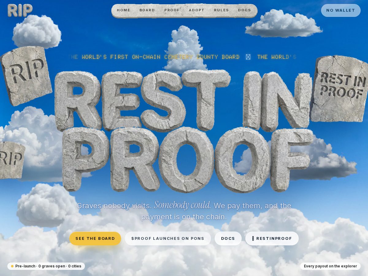 Landing-page snapshot of restinproof.com