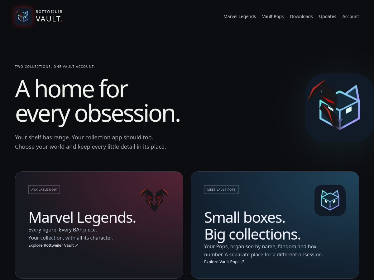Landing-page snapshot of rottweilervault.com