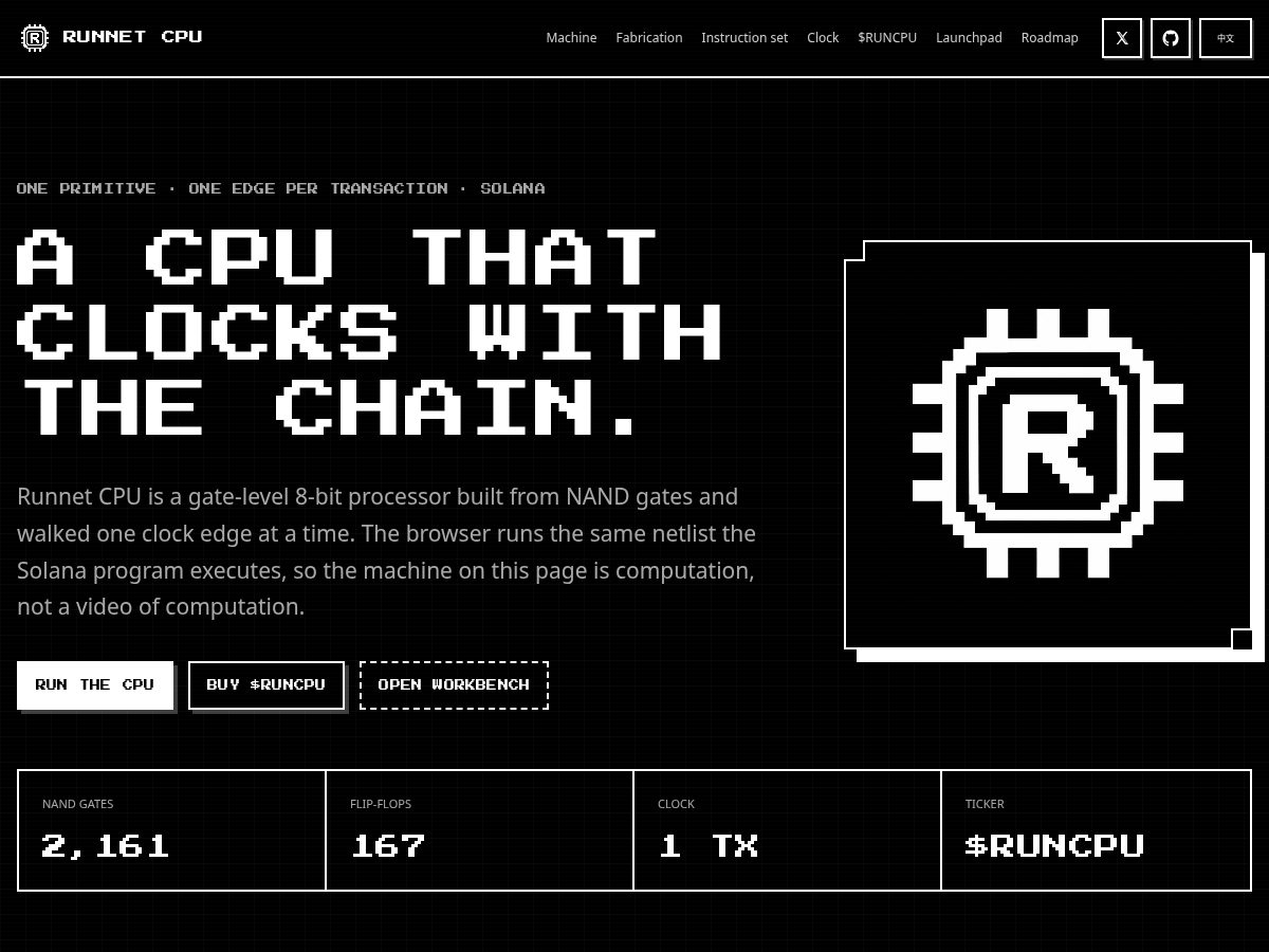 Landing-page snapshot of runnet.technology