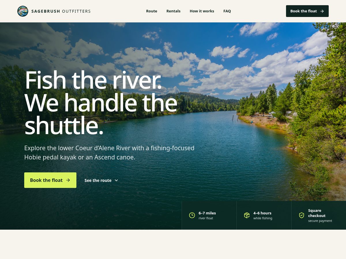 Landing-page snapshot of sagebrush.fish