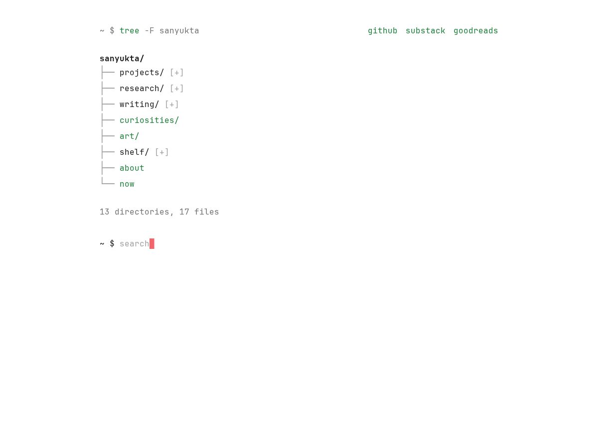 Landing-page snapshot of sanyukta.xyz