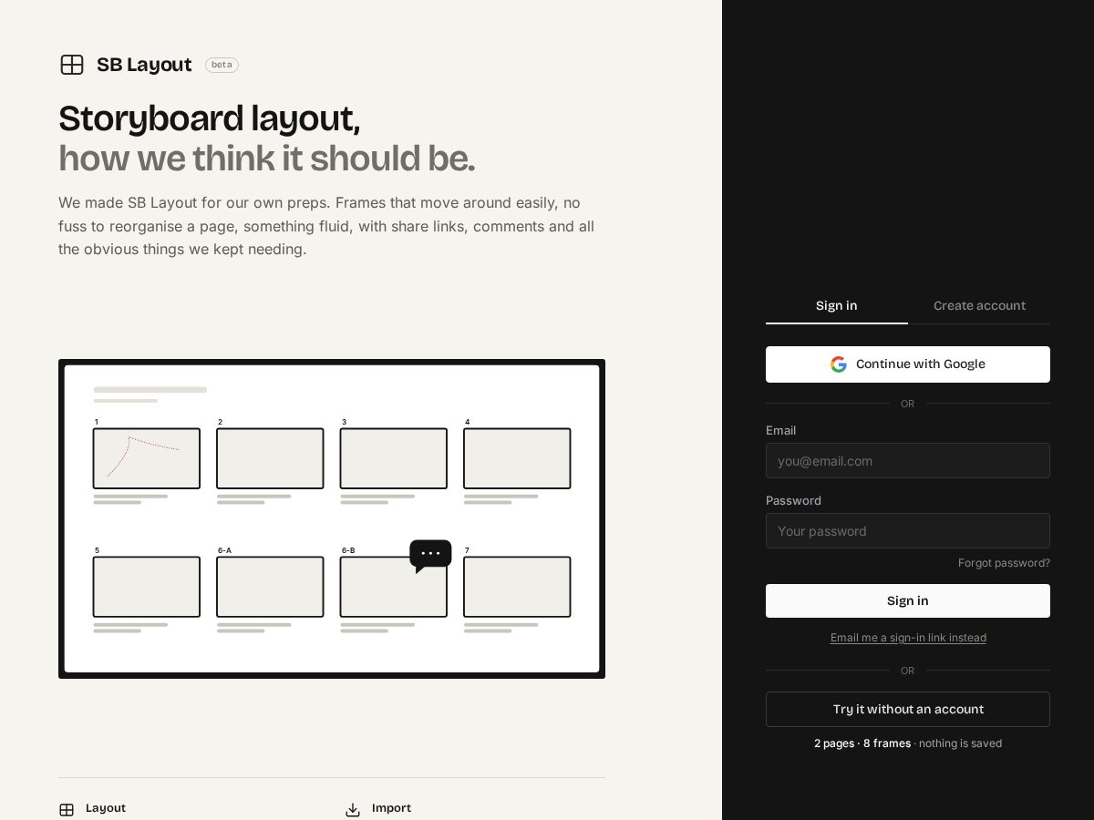 Landing-page snapshot of sblayout.com