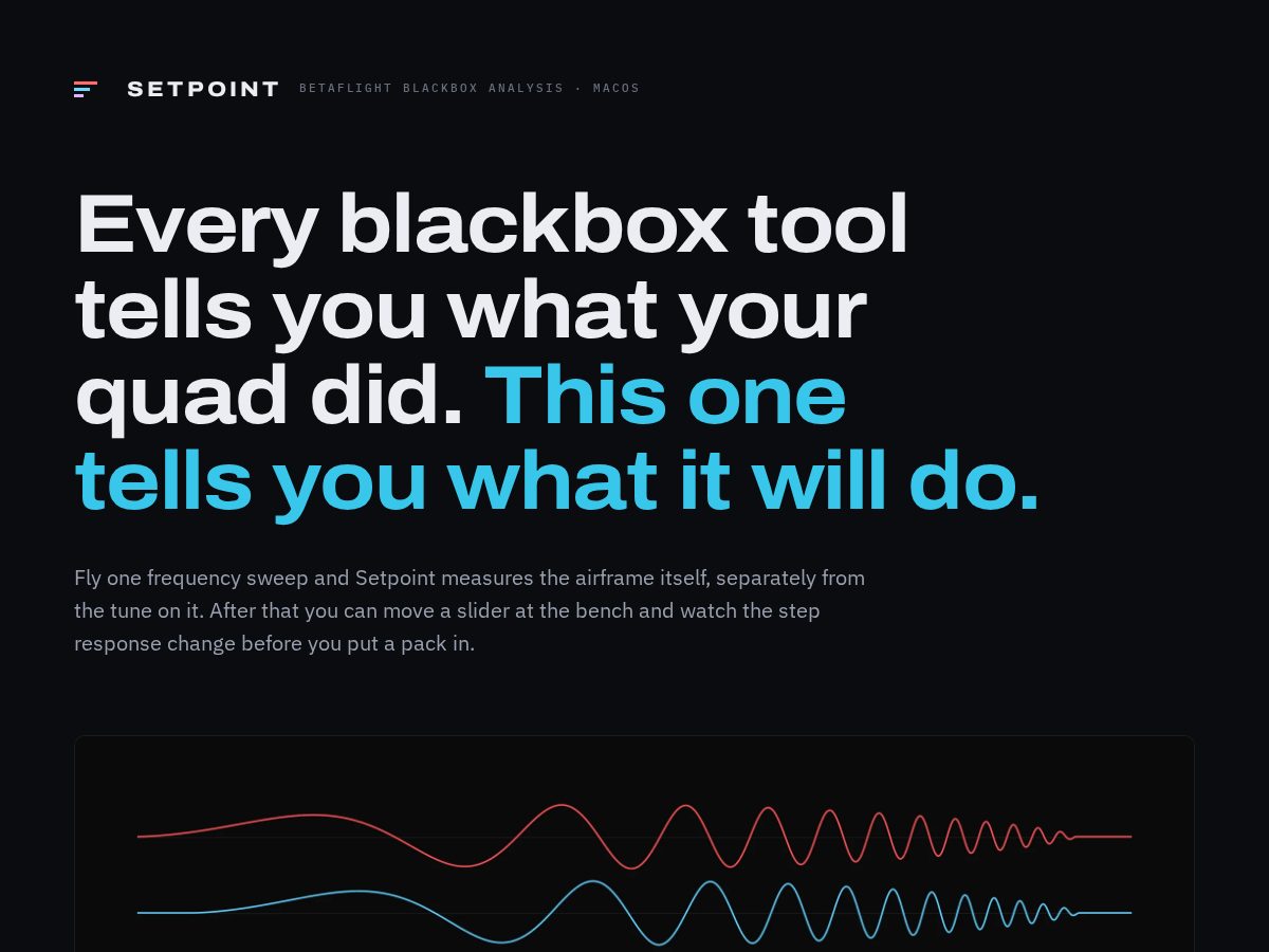Landing-page snapshot of setpointfpv.com