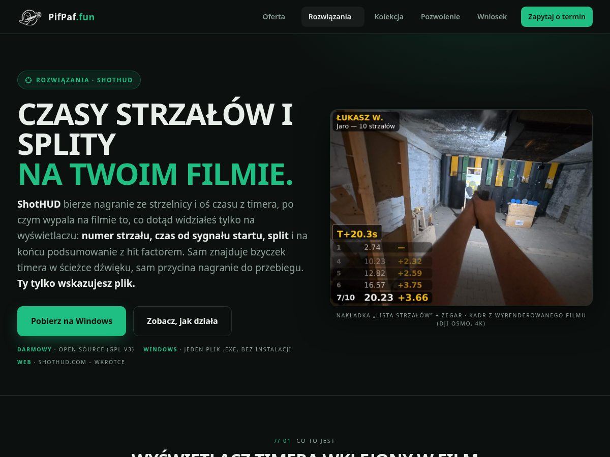 Landing-page snapshot of shothud.com