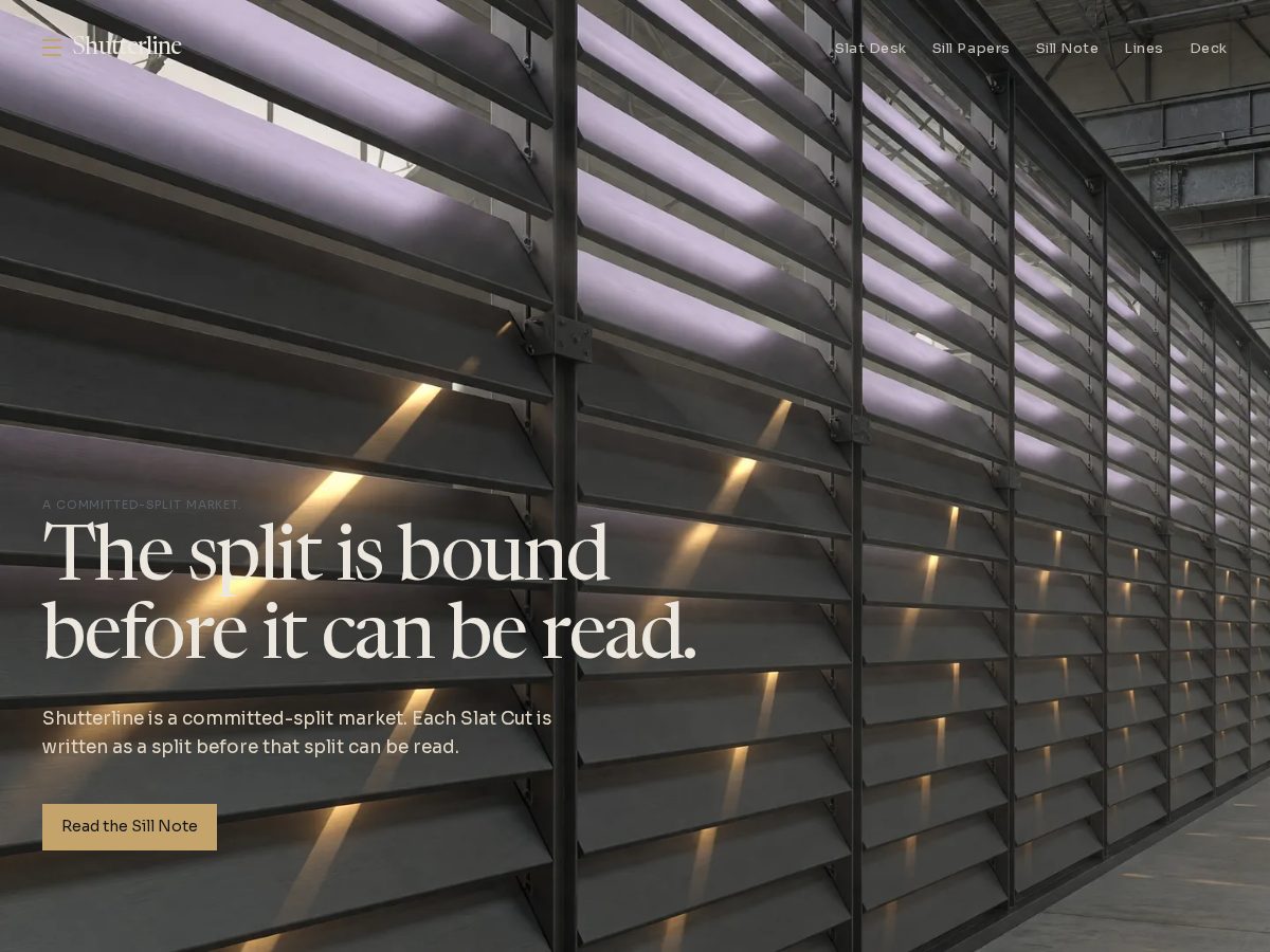 Landing-page snapshot of shutterline.quest
