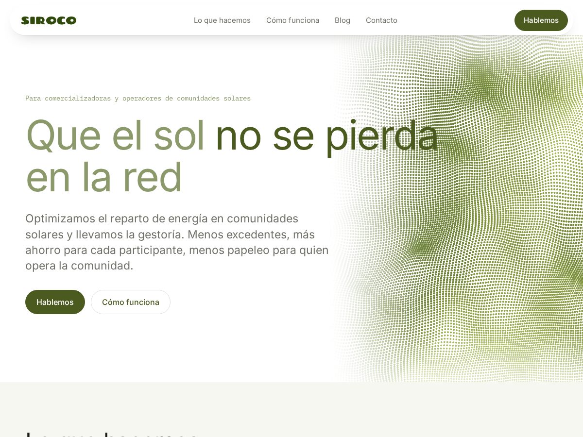 Landing-page snapshot of siroco.energy