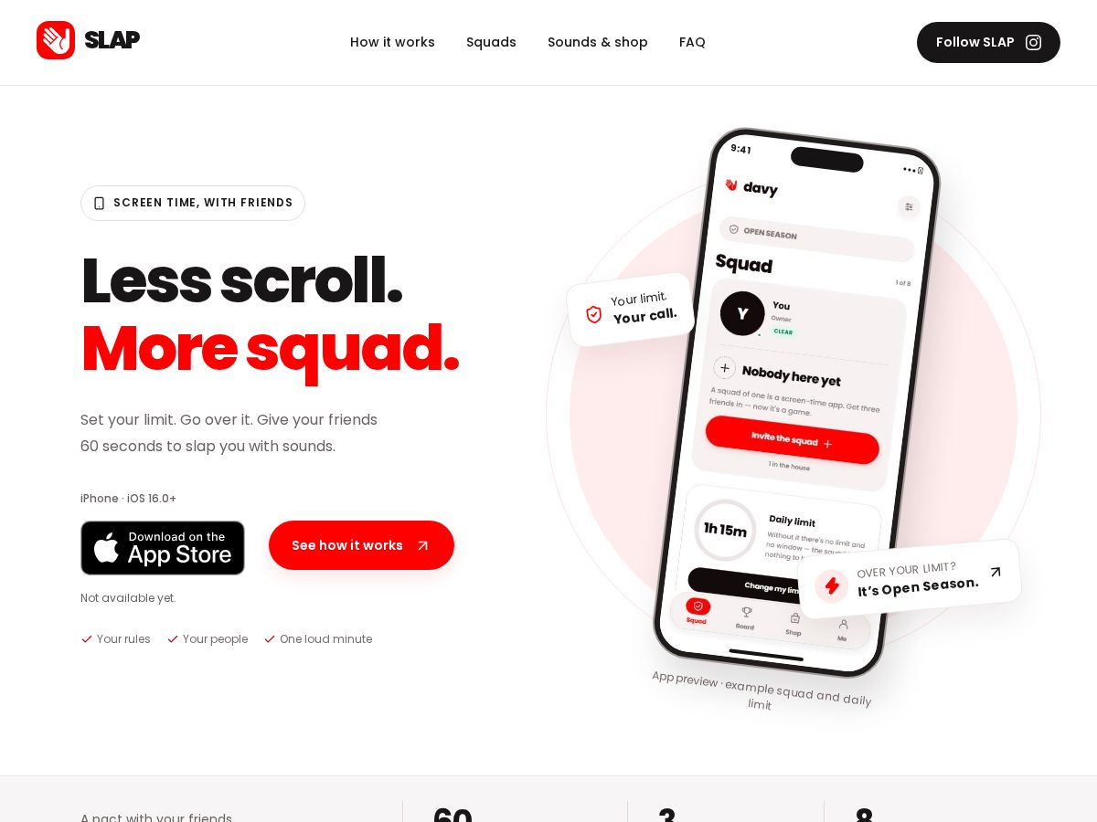 Landing-page snapshot of slapsquad.app