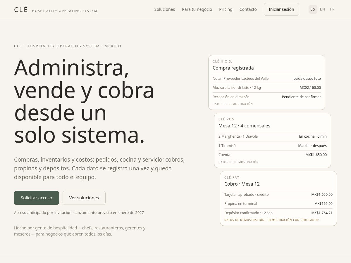 Landing-page snapshot of somoscle.com