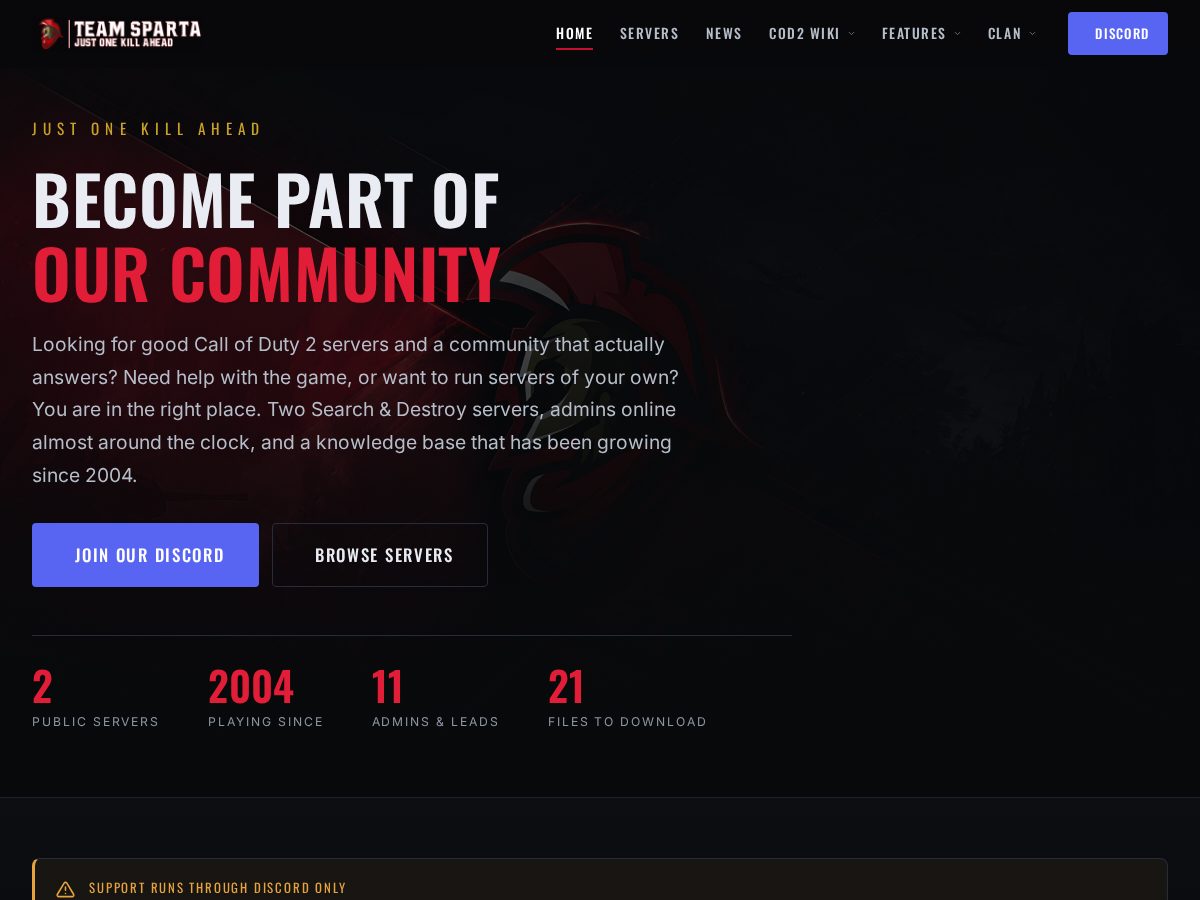 Landing-page snapshot of sparta-clan.com