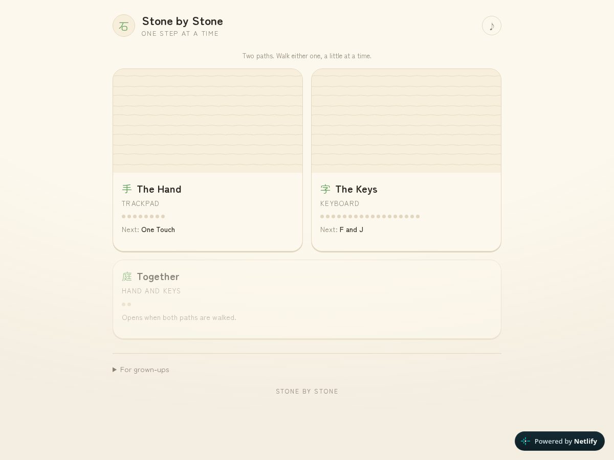 Landing-page snapshot of stonebystone.app