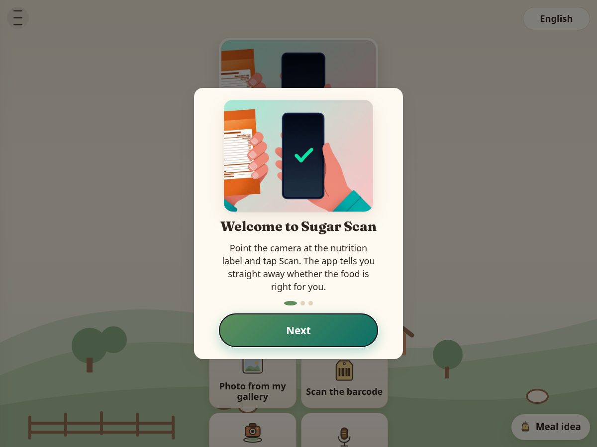 Landing-page snapshot of sugarscan.app