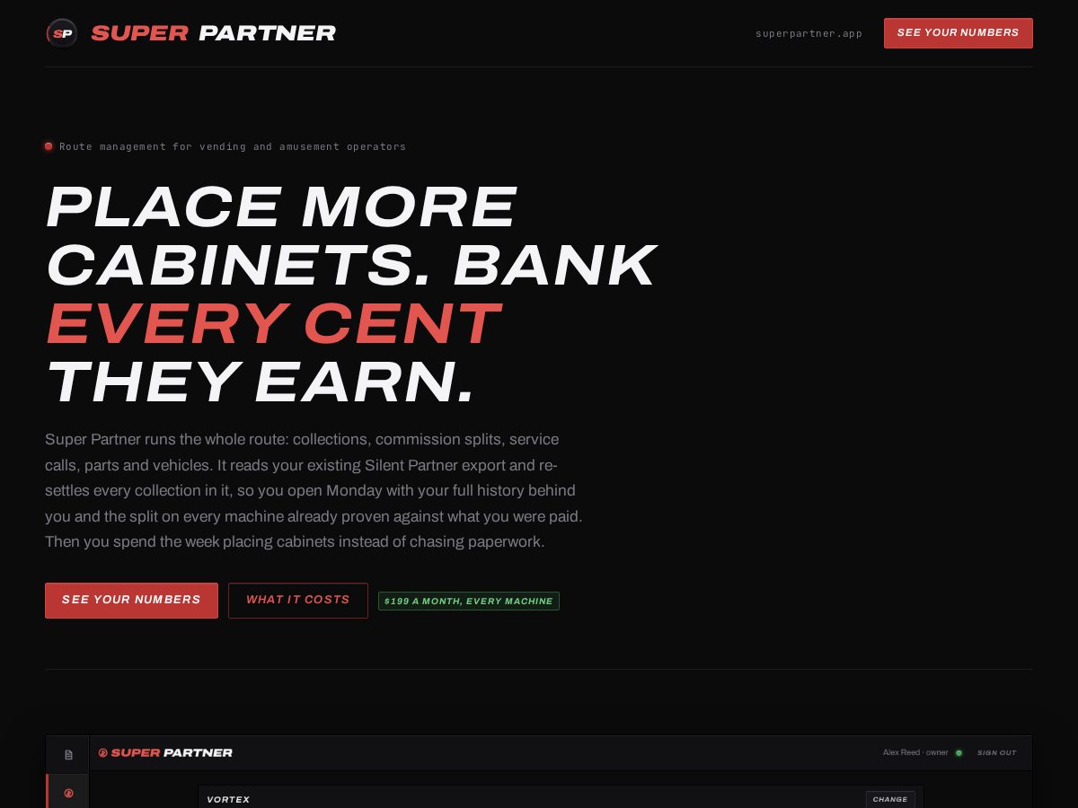 Landing-page snapshot of superpartner.app