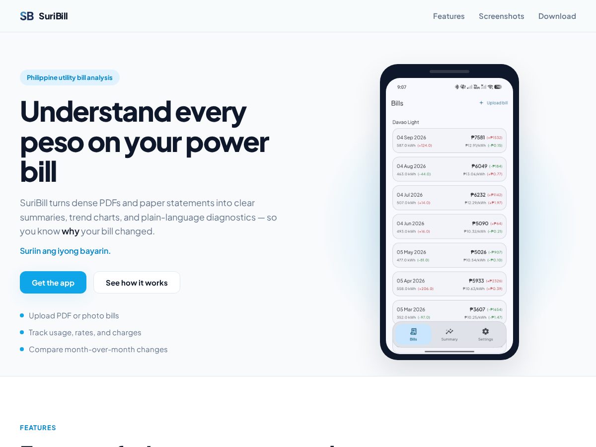 Landing-page snapshot of suribill.com