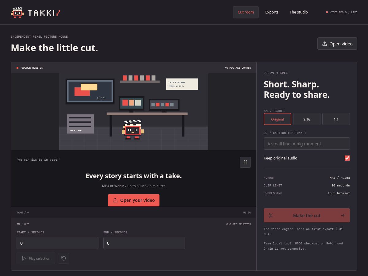 Landing-page snapshot of takki.family