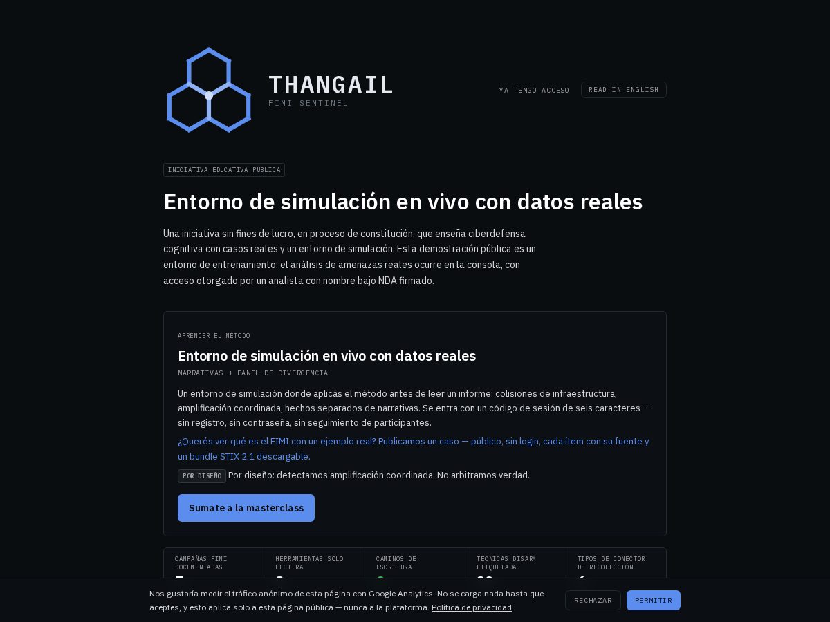 Landing-page snapshot of thangail.org