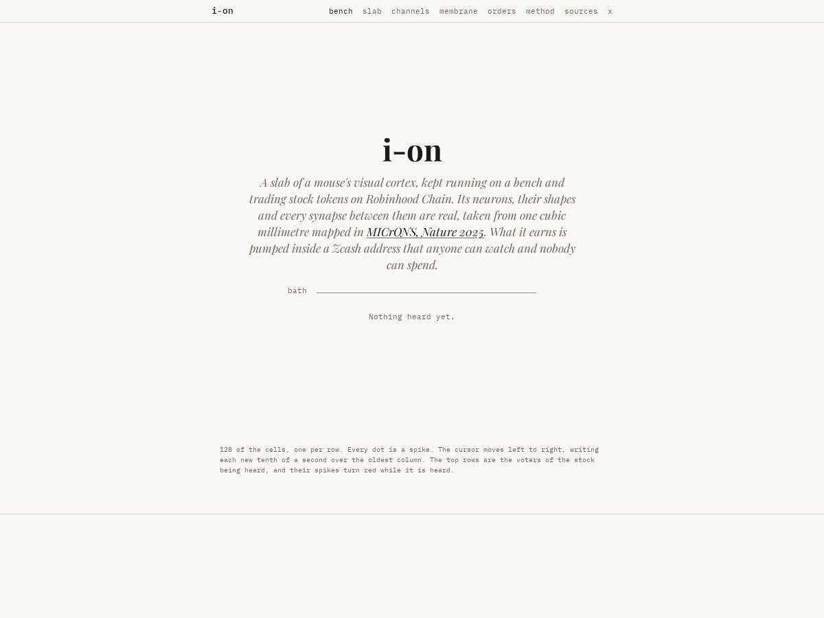 Landing-page snapshot of theionbook.com