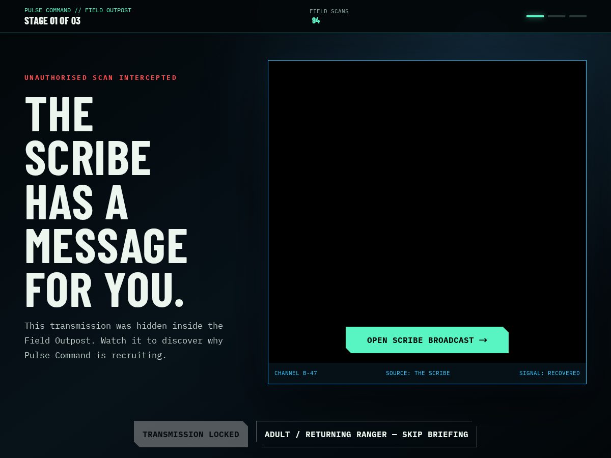 Landing-page snapshot of thepulserangers.com