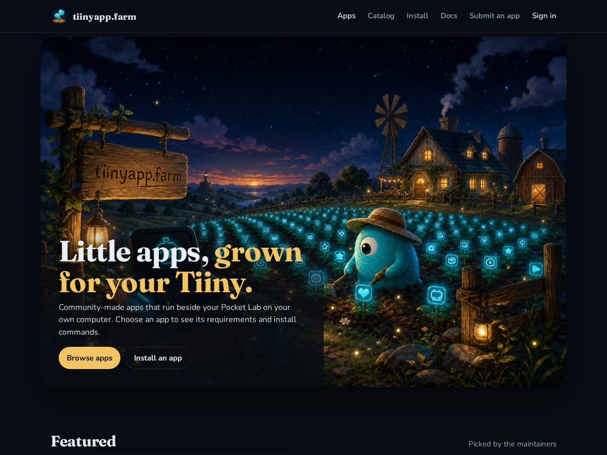 Landing-page snapshot of tiinyapp.farm