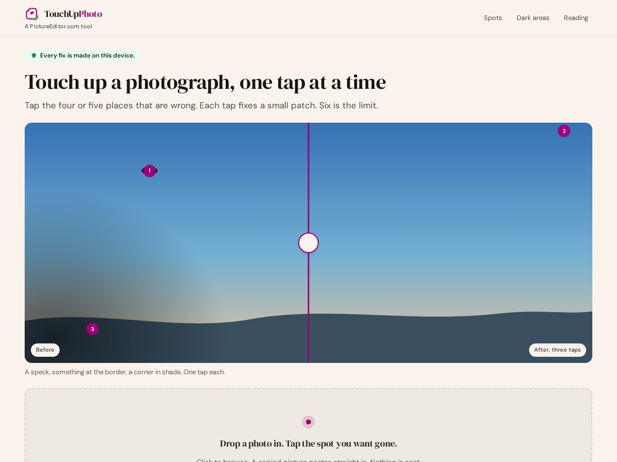 Landing-page snapshot of touchupphoto.com