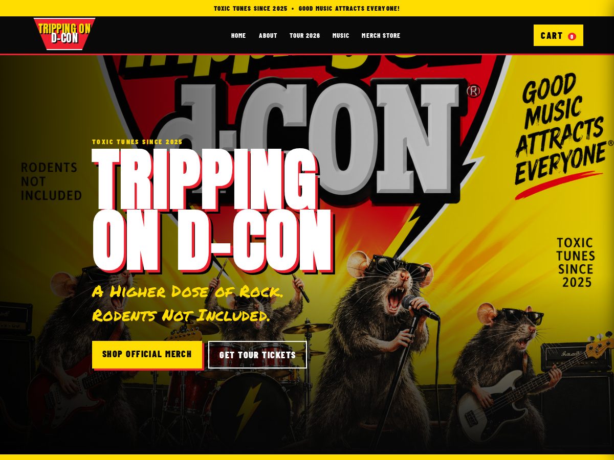 Landing-page snapshot of trippingondcon.rocks