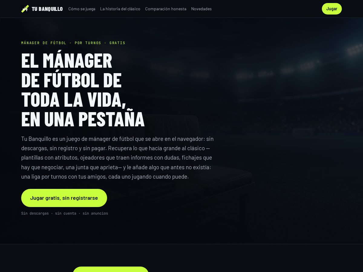 Landing-page snapshot of tubanquillo.com