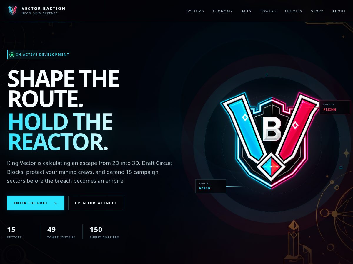 Landing-page snapshot of vectorbastion.com