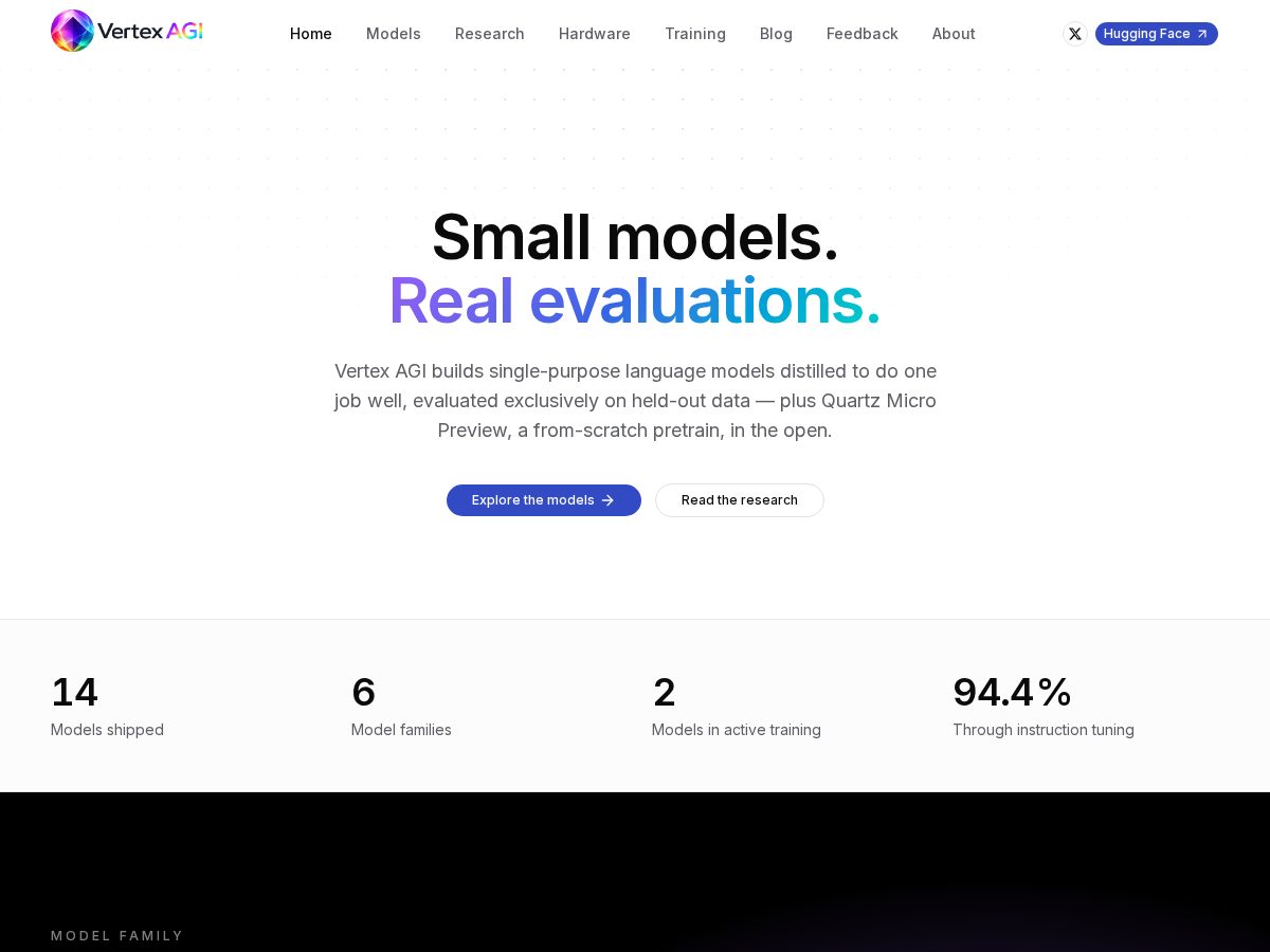Landing-page snapshot of vertexagi.dev
