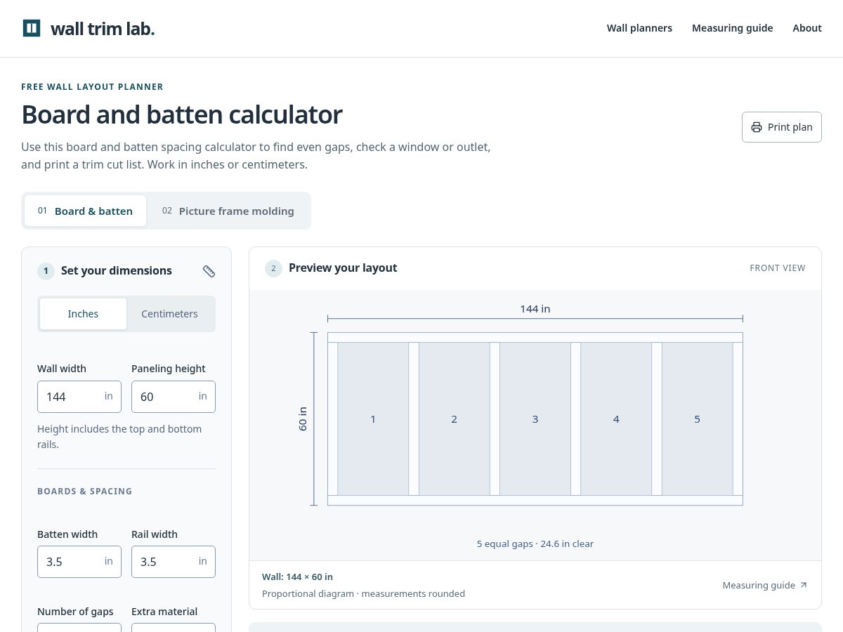 Landing-page snapshot of walltrimlab.com