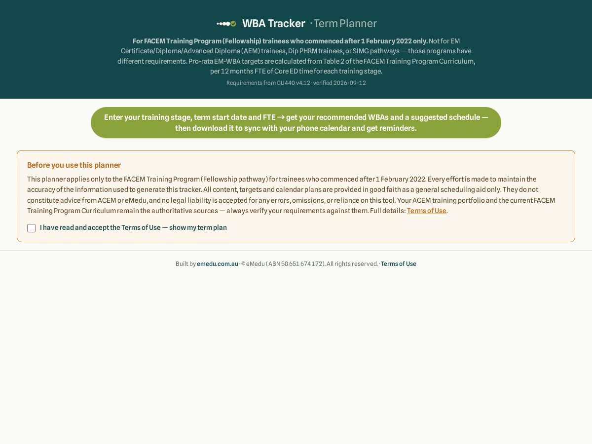 Landing-page snapshot of wbatracker.com