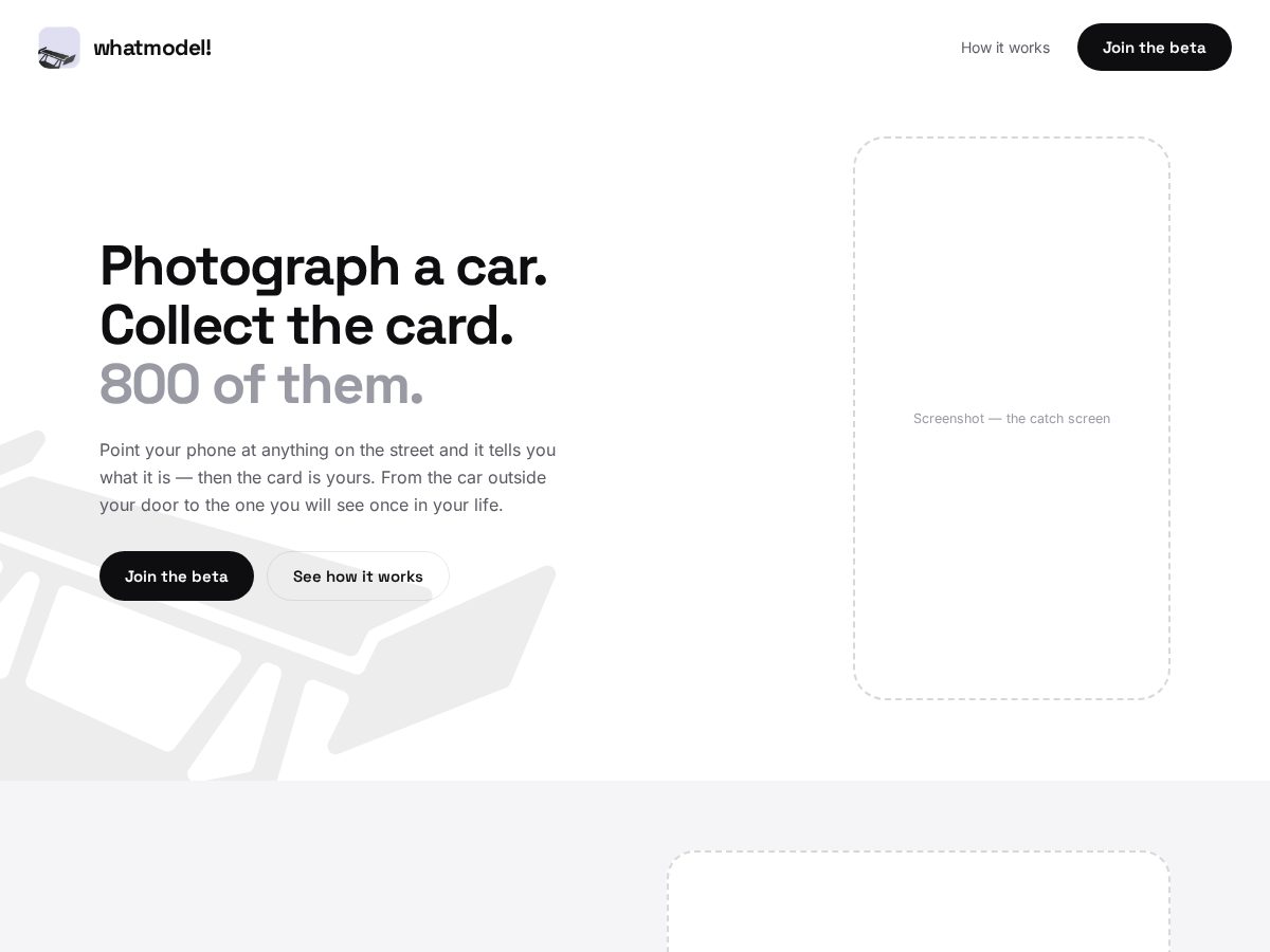 Landing-page snapshot of whatmodel.fun