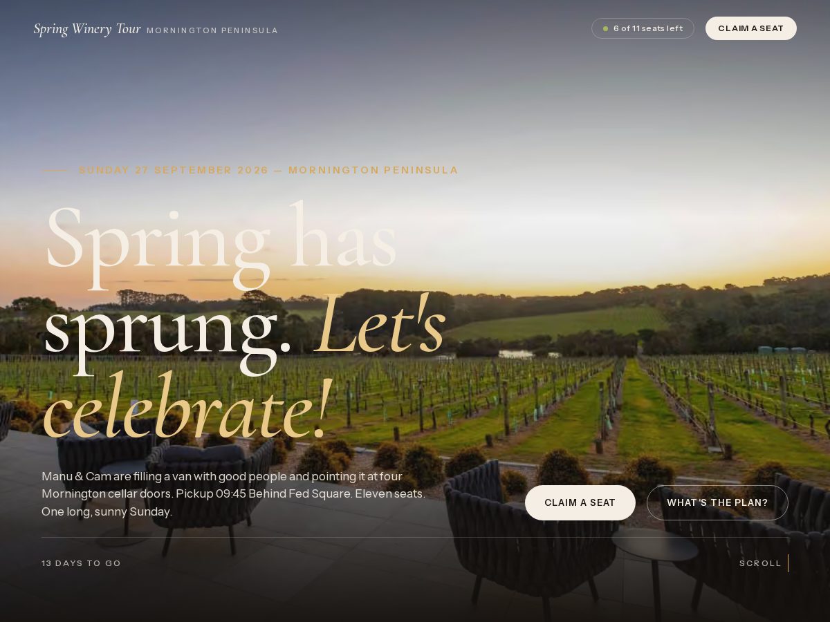Landing-page snapshot of winey.wine