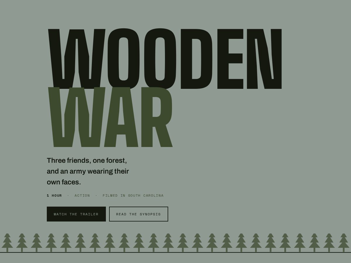 Landing-page snapshot of woodenwar.com