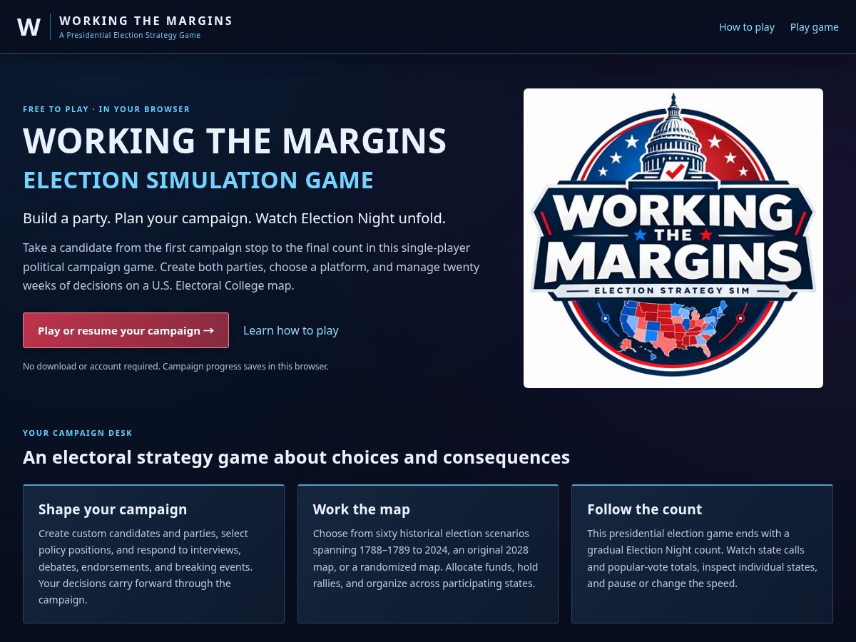 Landing-page snapshot of workingthemargins.com