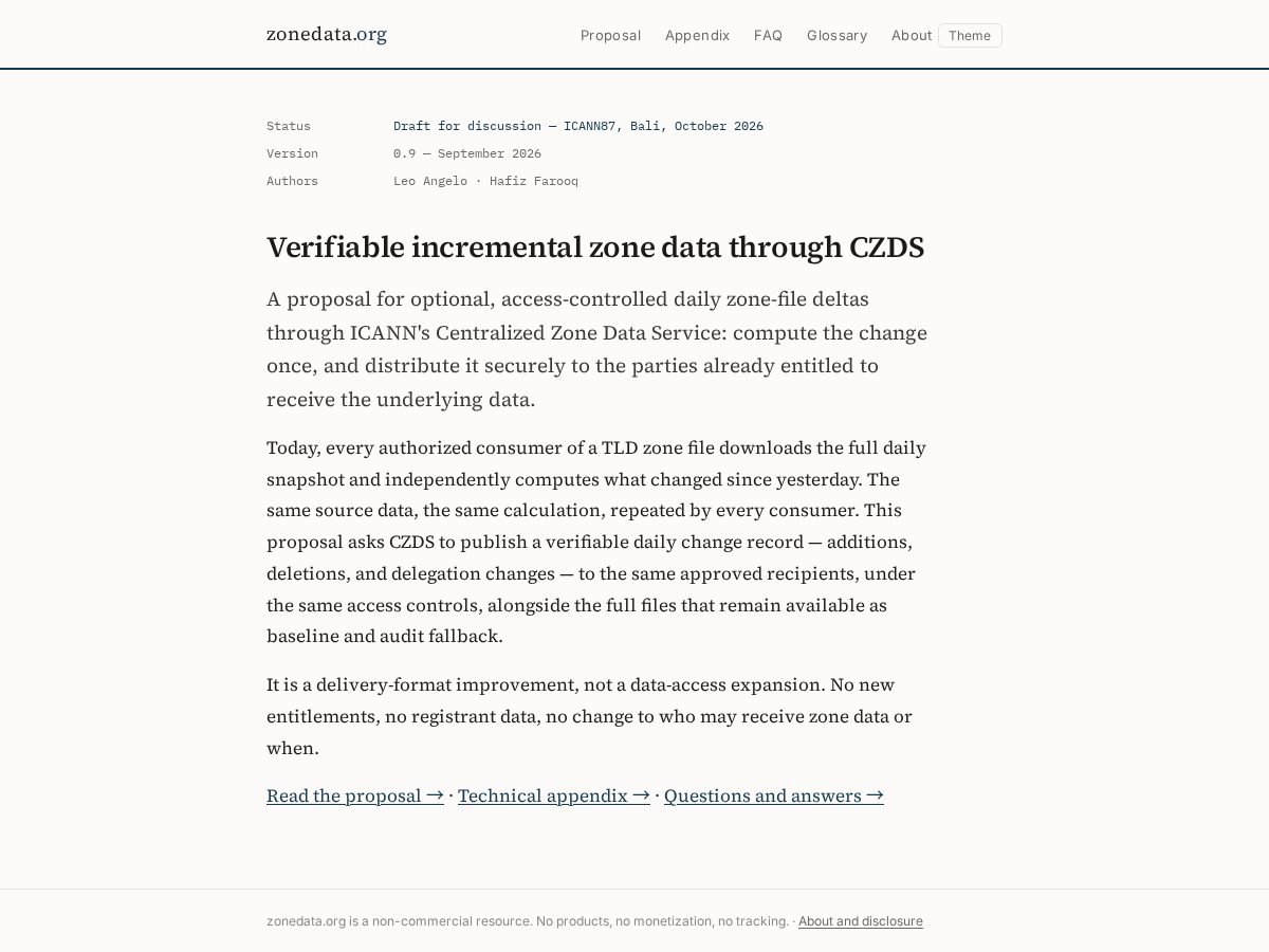 Landing-page snapshot of zonedata.org