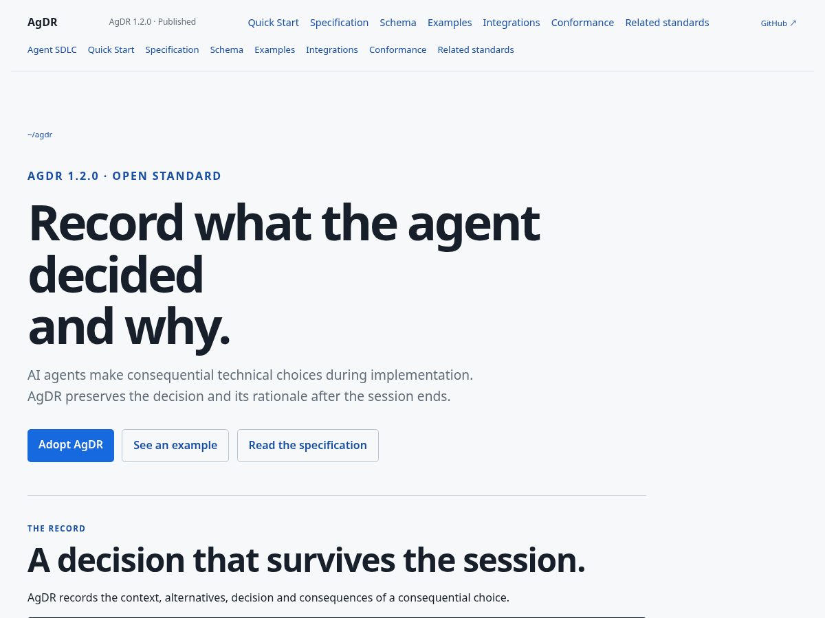 Landing-page snapshot of agdr.dev