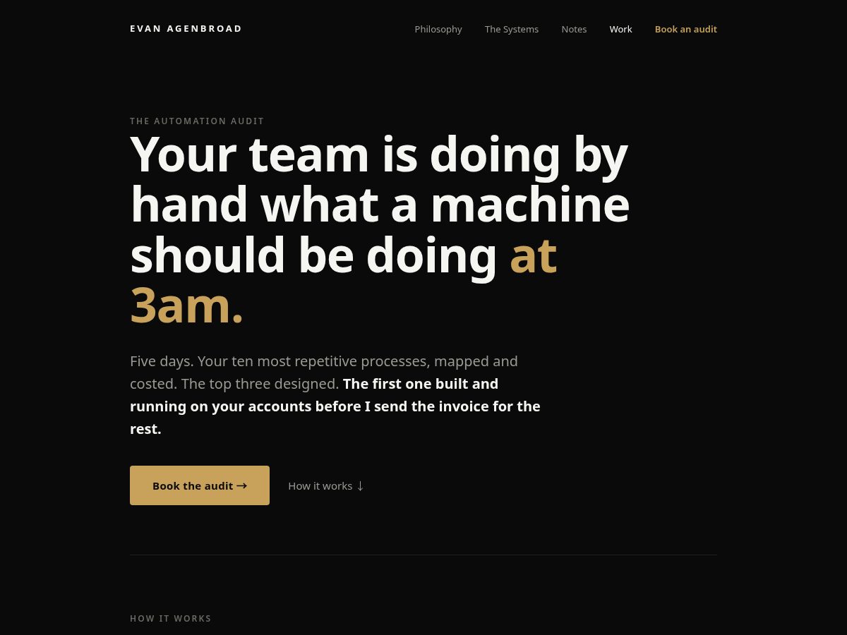 Landing-page snapshot of agenbroadaudit.com
