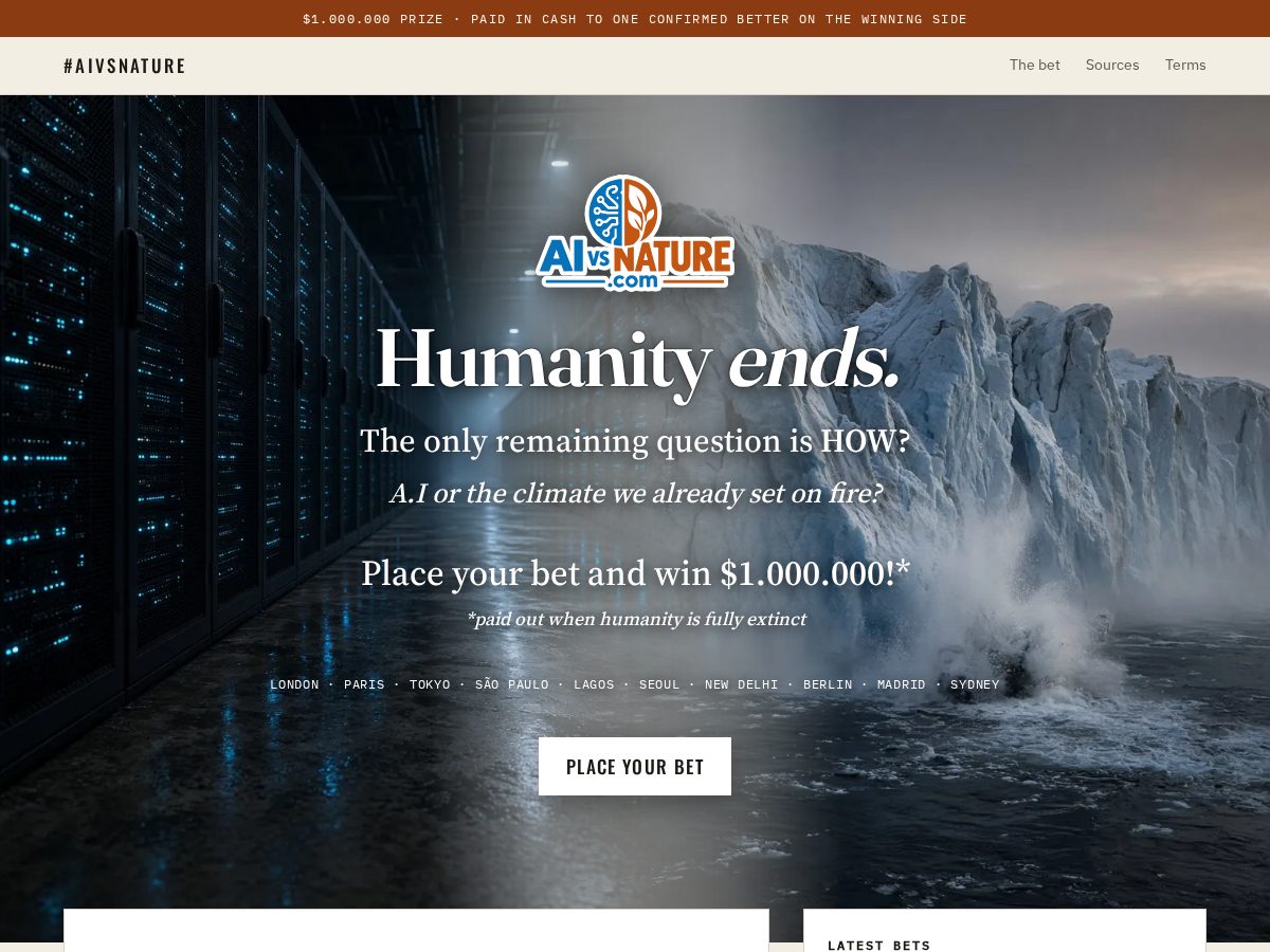 Landing-page snapshot of aivsnature.com