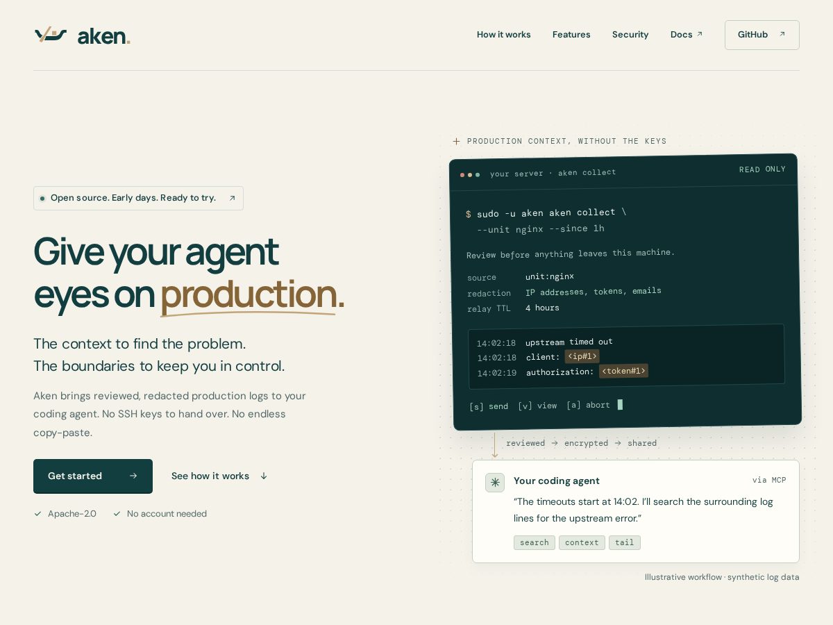 Landing-page snapshot of aken.dev
