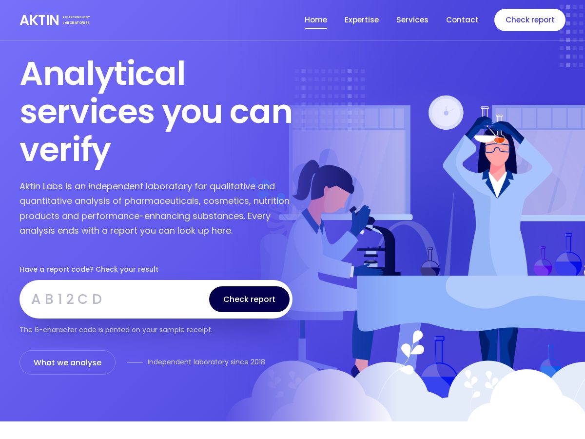 Landing-page snapshot of aktinlabs.com